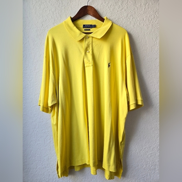 Polo Ralph Lauren Men’s Yellow Short Sleeve Polo Pima Cotton Size 3XB - Picture 1 of 7